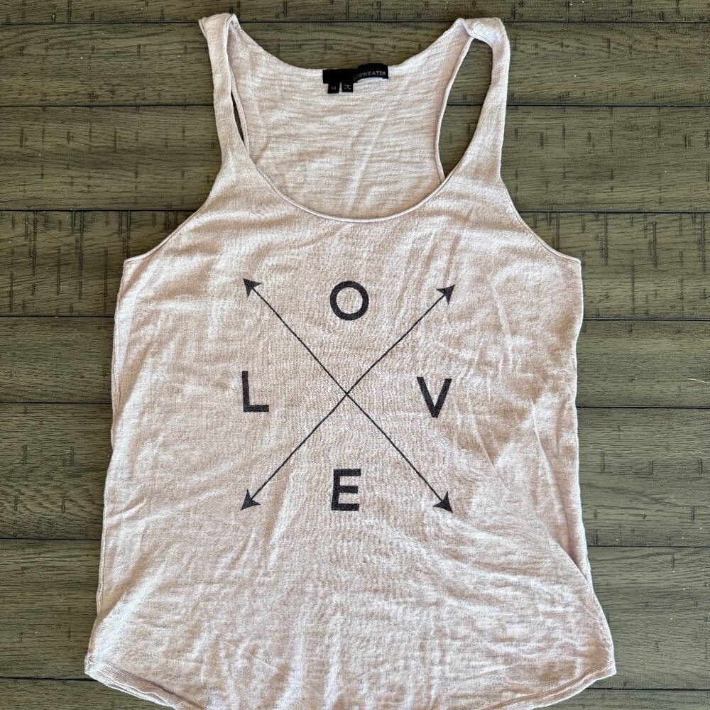 360 Sweater cotton tank pink LOVE sz M